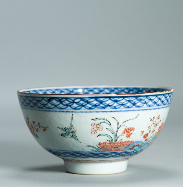 1529 Antique Chinese Porcelain Kangxi/Yongzheng Anhua Carved Bowl with added Dutch Kakiemon Japanese Decoration - Image 10