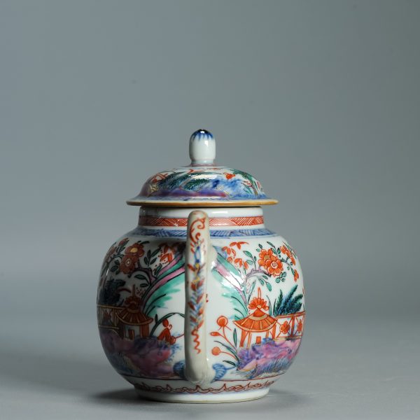 1530 Antique Chinese Porcelain Kangxi/Yongzheng Blue and White Teapot with added Dutch Decoration - Image 17