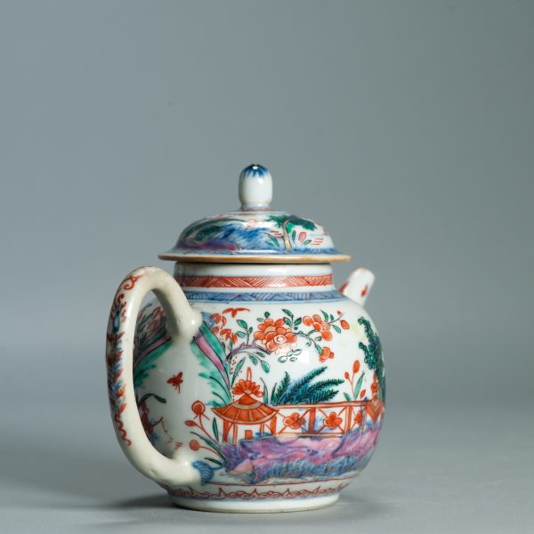 1530 Antique Chinese Porcelain Kangxi/Yongzheng Blue and White Teapot with added Dutch Decoration - Image 14