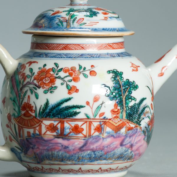 1530 Antique Chinese Porcelain Kangxi/Yongzheng Blue and White Teapot with added Dutch Decoration - Image 12
