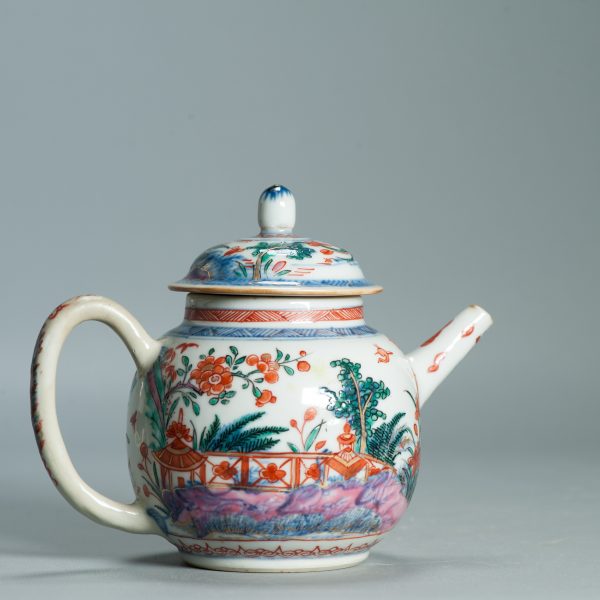 1530 Antique Chinese Porcelain Kangxi/Yongzheng Blue and White Teapot with added Dutch Decoration - Image 13