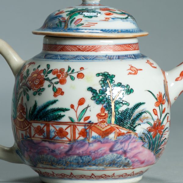1530 Antique Chinese Porcelain Kangxi/Yongzheng Blue and White Teapot with added Dutch Decoration - Image 10