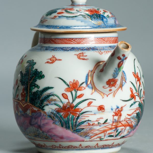 1530 Antique Chinese Porcelain Kangxi/Yongzheng Blue and White Teapot with added Dutch Decoration - Image 6