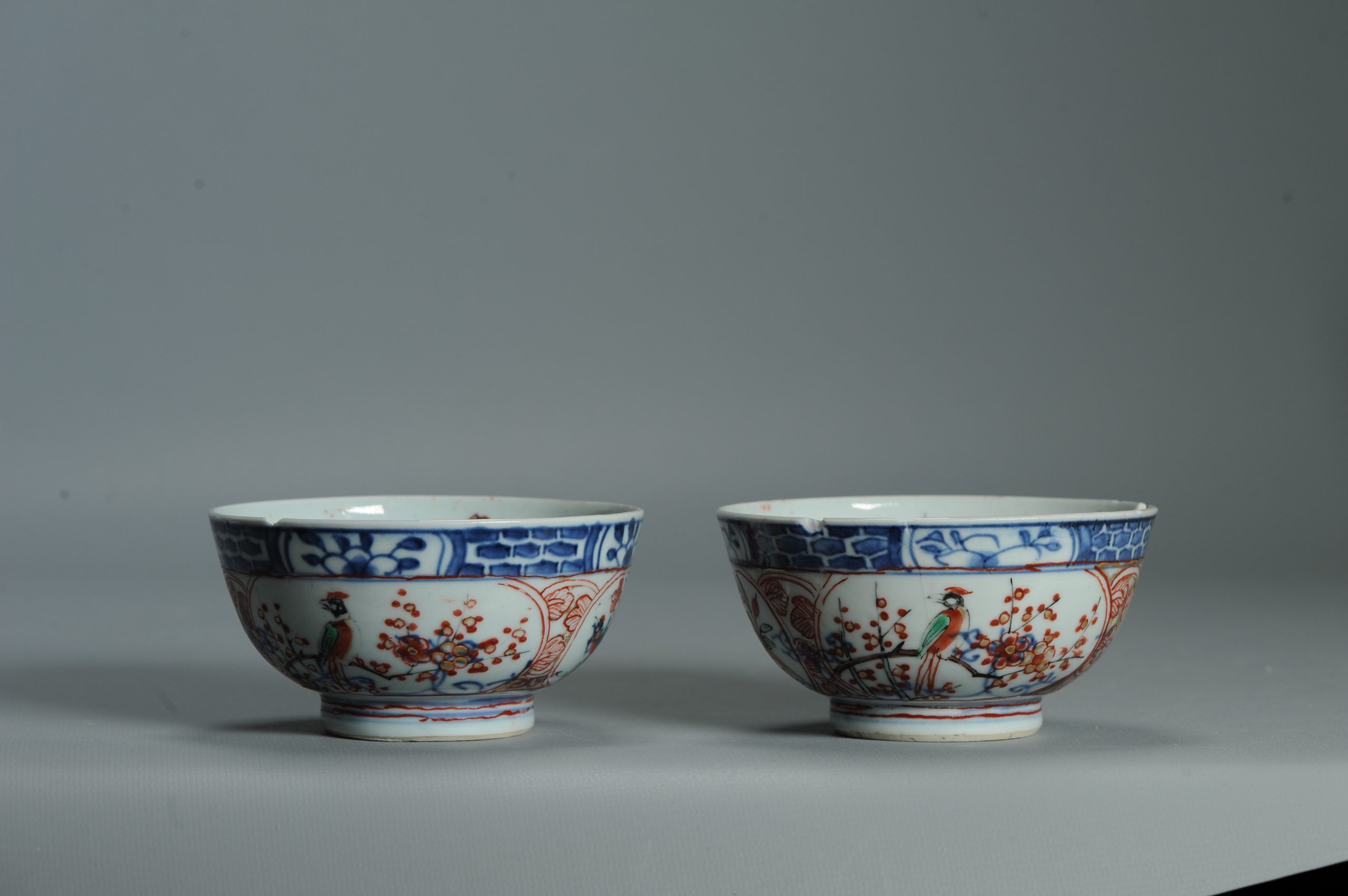 1534 & 1535 Antique Chinese Kangxi Porcelain Bowl with added Dutch Parrot Decoration - Image 13