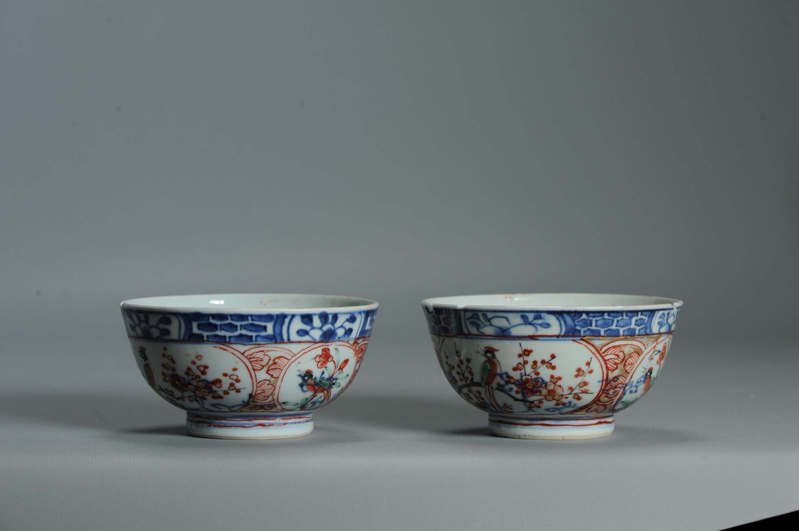 1534 & 1535 Antique Chinese Kangxi Porcelain Bowl with added Dutch Parrot Decoration - Image 12