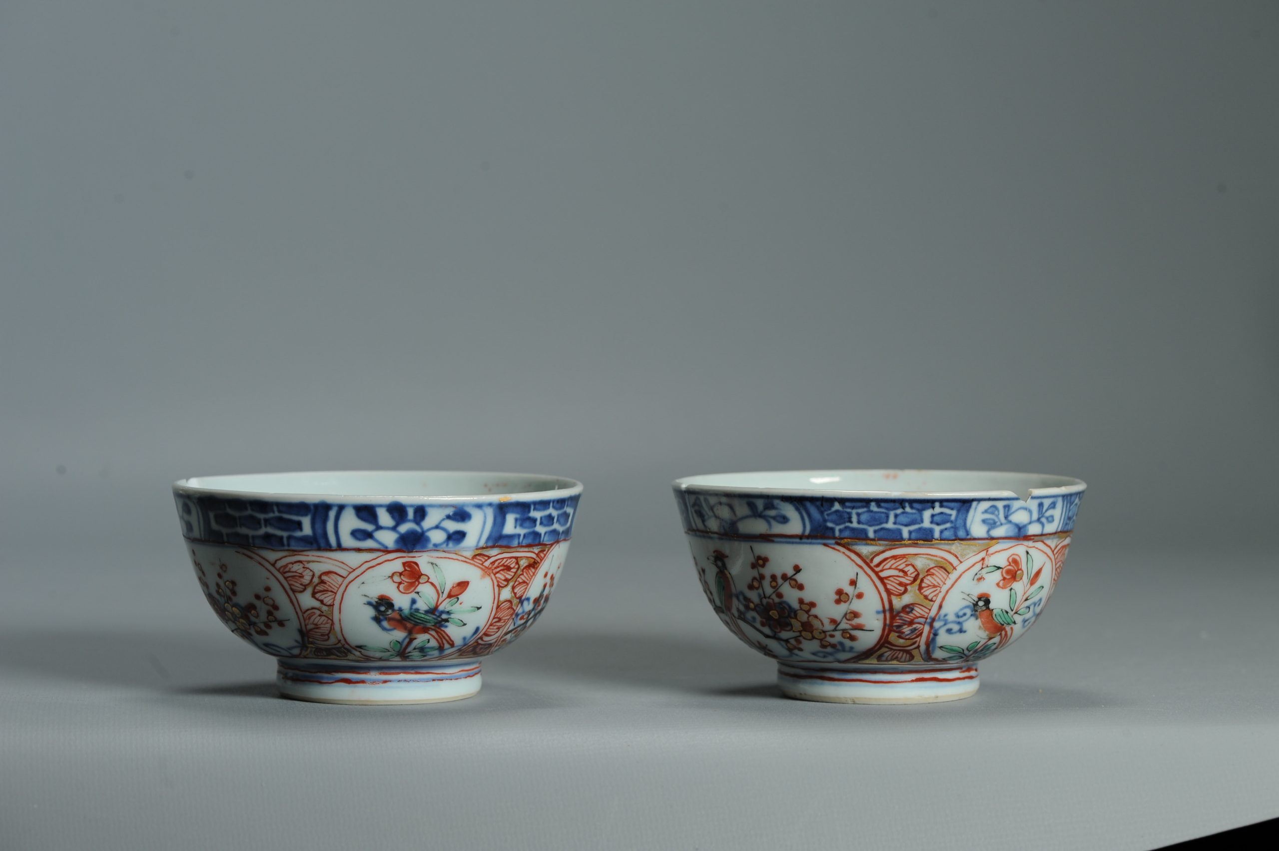 1534 & 1535 Antique Chinese Kangxi Porcelain Bowl with added Dutch Parrot Decoration - Image 11