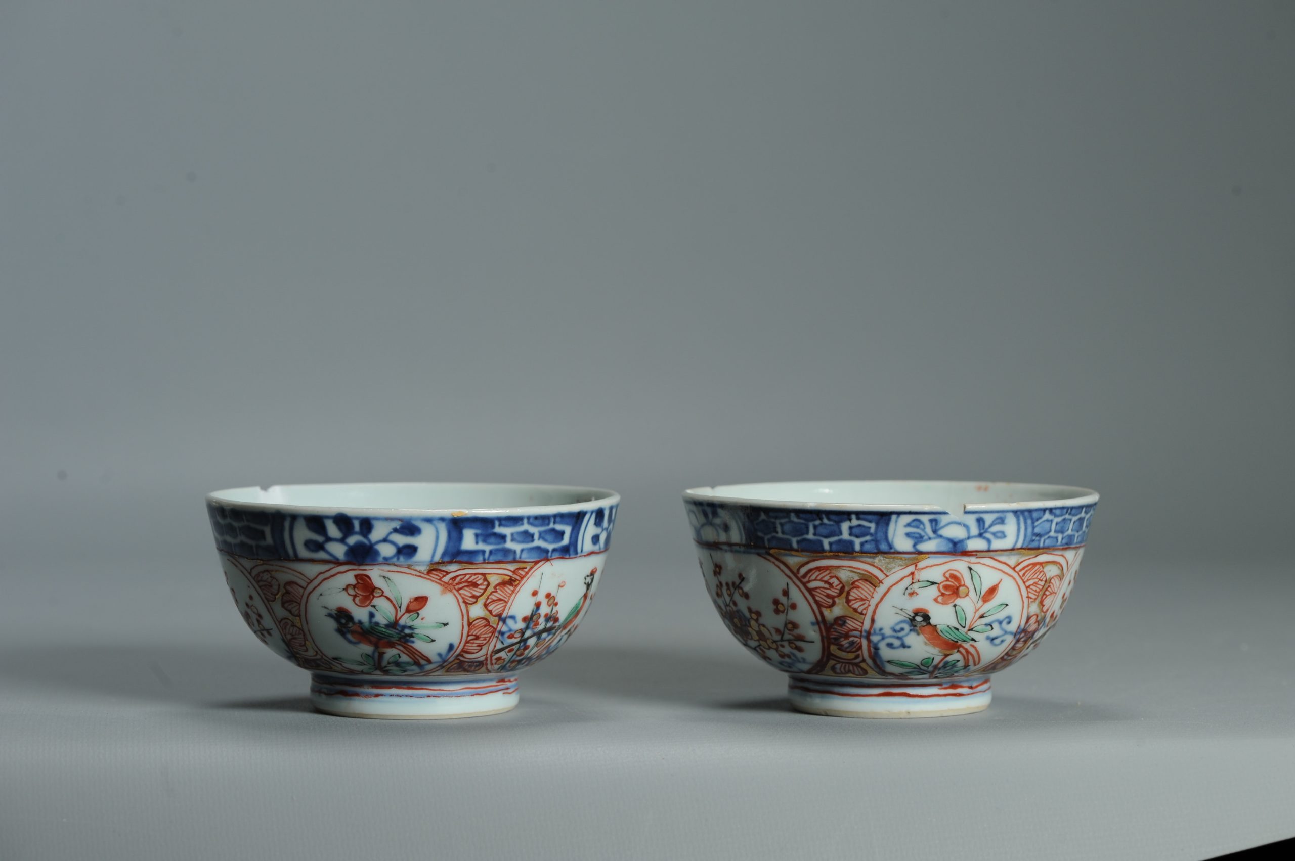 1534 & 1535 Antique Chinese Kangxi Porcelain Bowl with added Dutch Parrot Decoration - Image 10