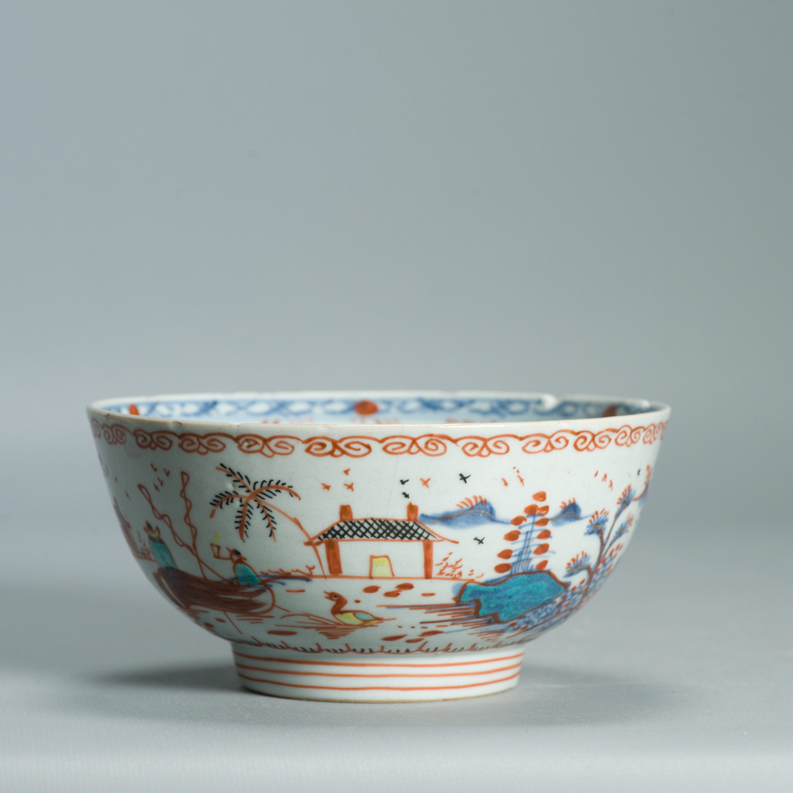 1536 Antique Chinese Porcelain Bowl with added Dutch Landscape Decoration - Image 17