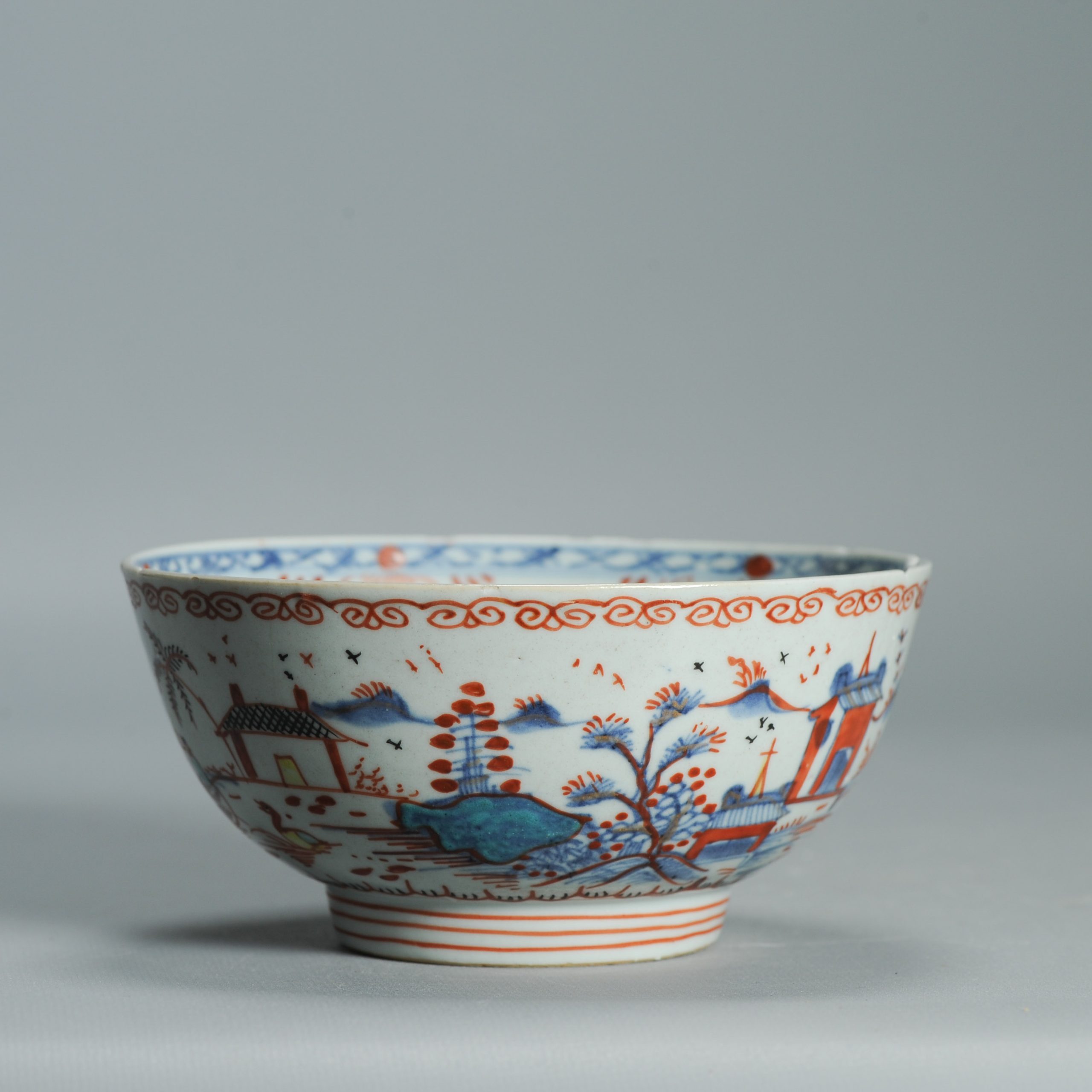 1536 Antique Chinese Porcelain Bowl with added Dutch Landscape Decoration - Image 16