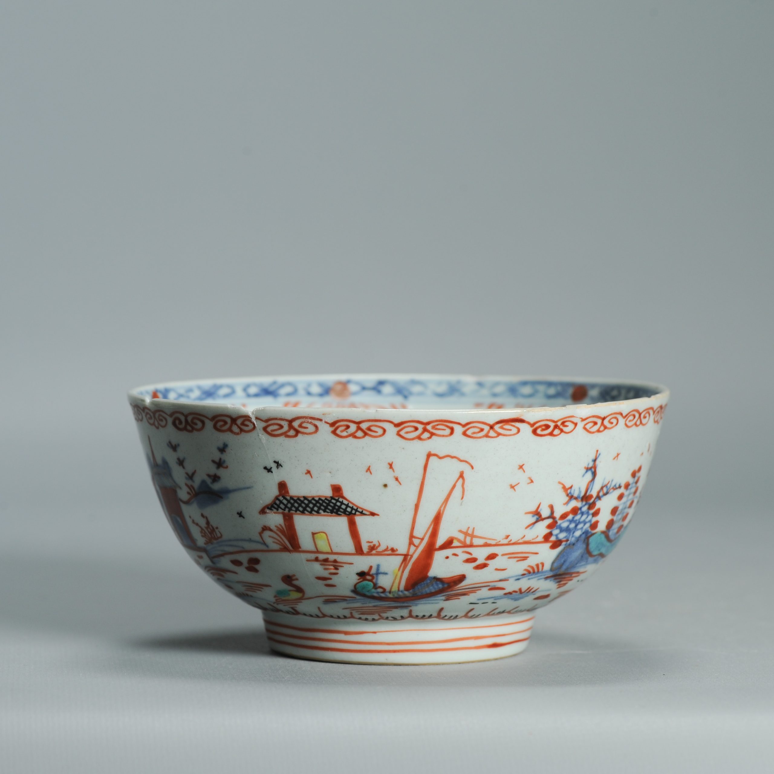 1536 Antique Chinese Porcelain Bowl with added Dutch Landscape Decoration - Image 13