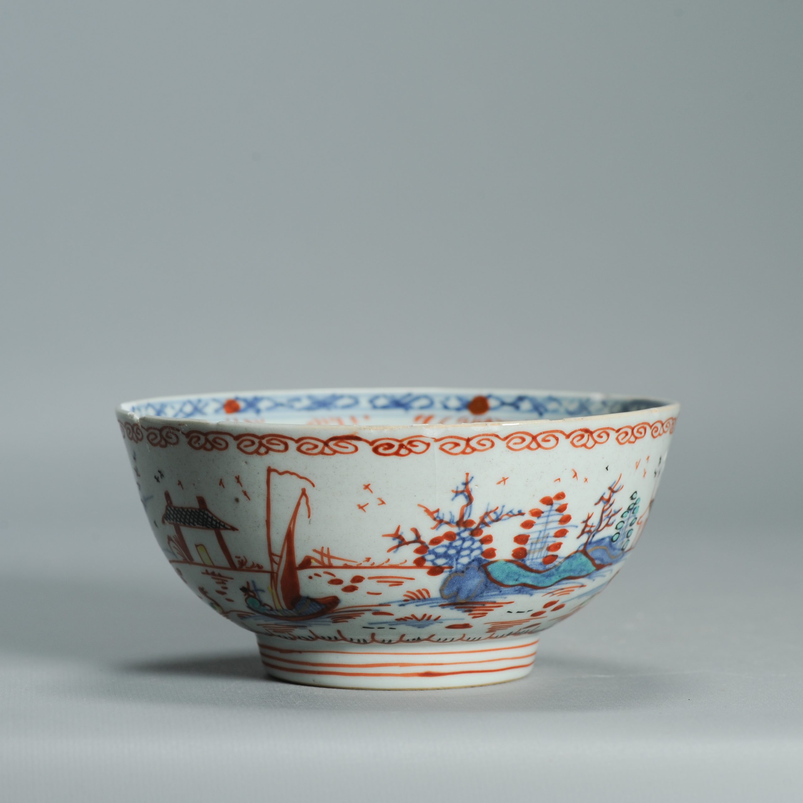 1536 Antique Chinese Porcelain Bowl with added Dutch Landscape Decoration - Image 12