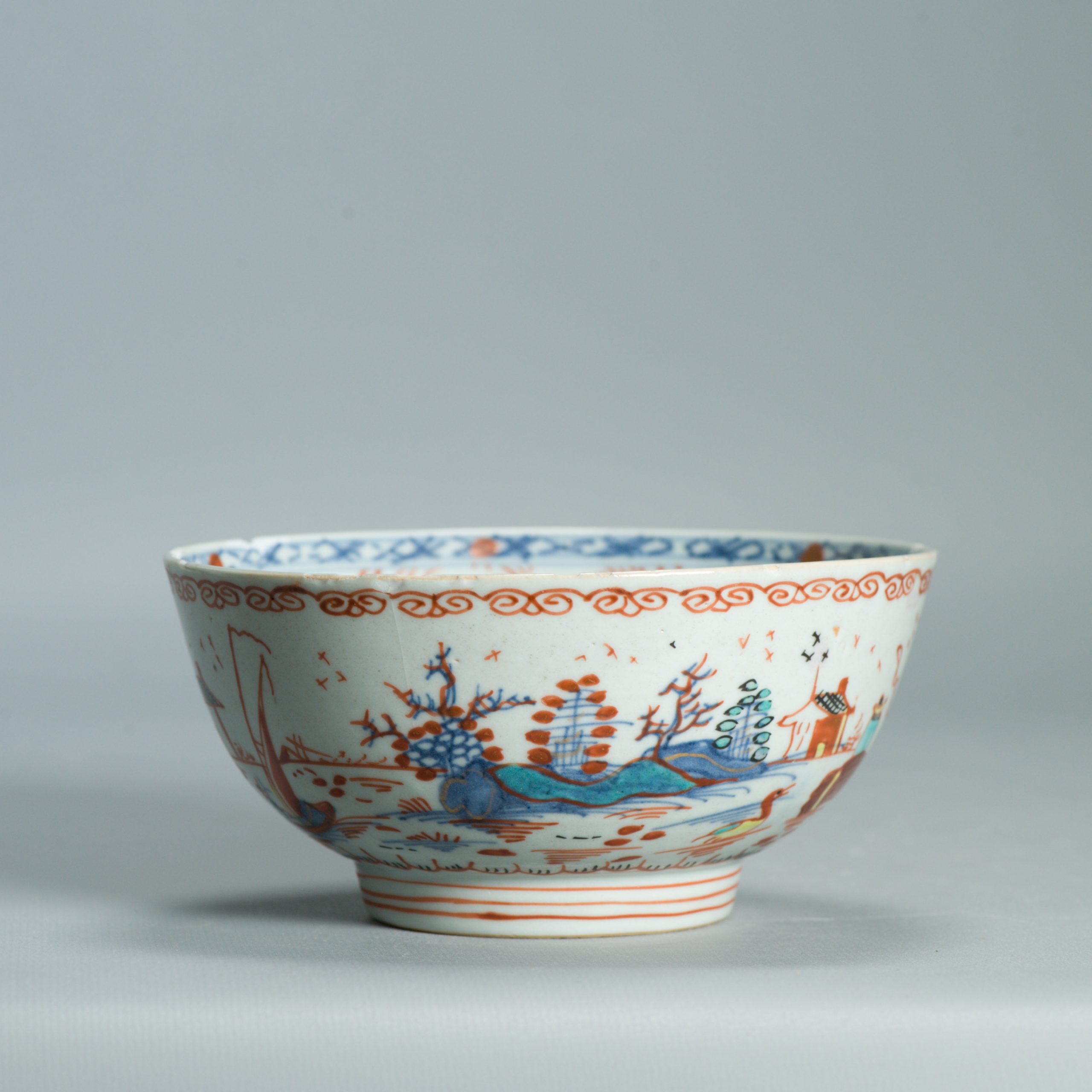 1536 Antique Chinese Porcelain Bowl with added Dutch Landscape Decoration - Image 11