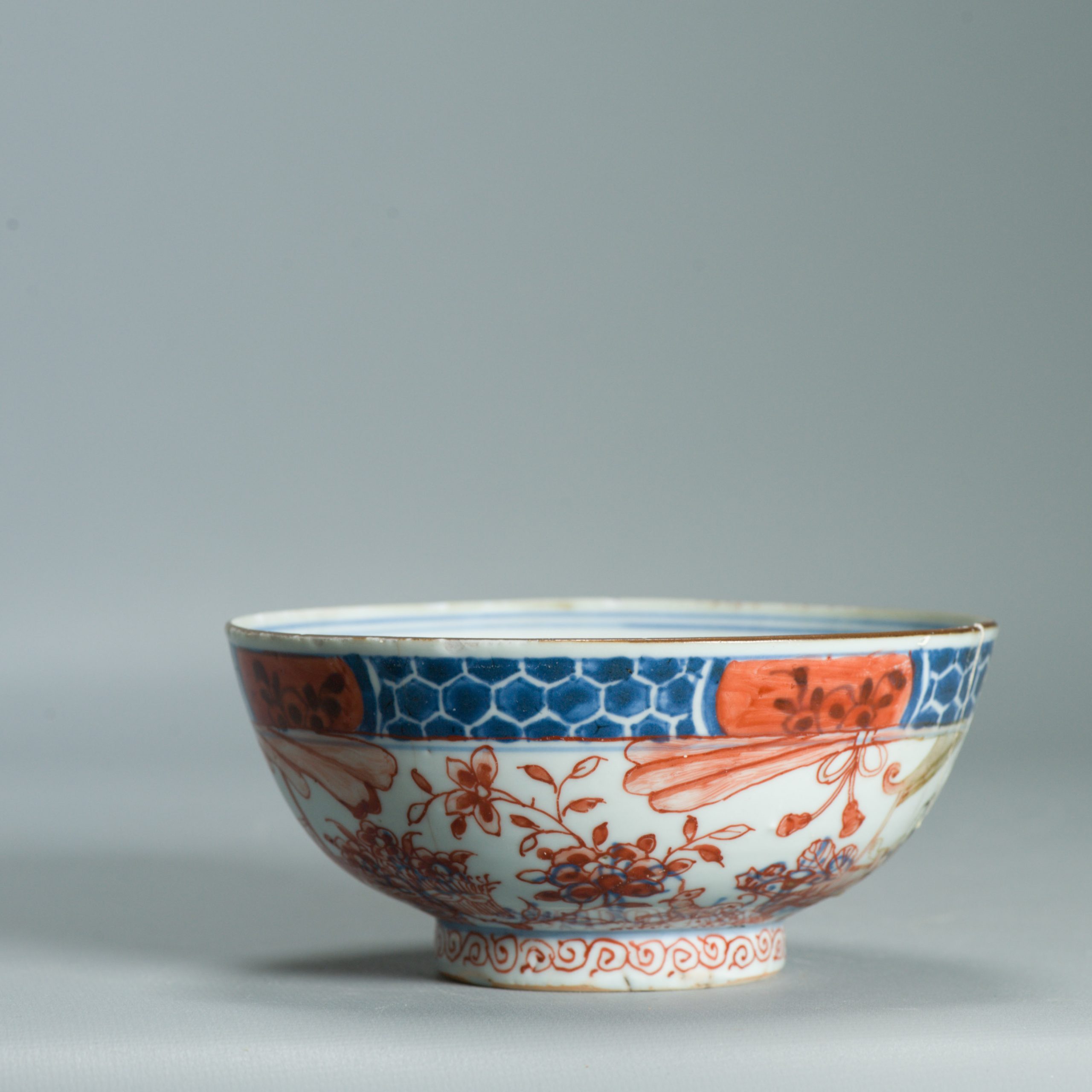 1543 Antique Chinese Porcelain Bowl with a Chinese design of a lady in a pagoda - Image 13