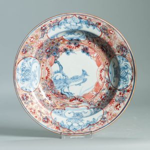 0344 Antique Kangxi/Yongzheng Dish Scene with birds in trees European Redecoration