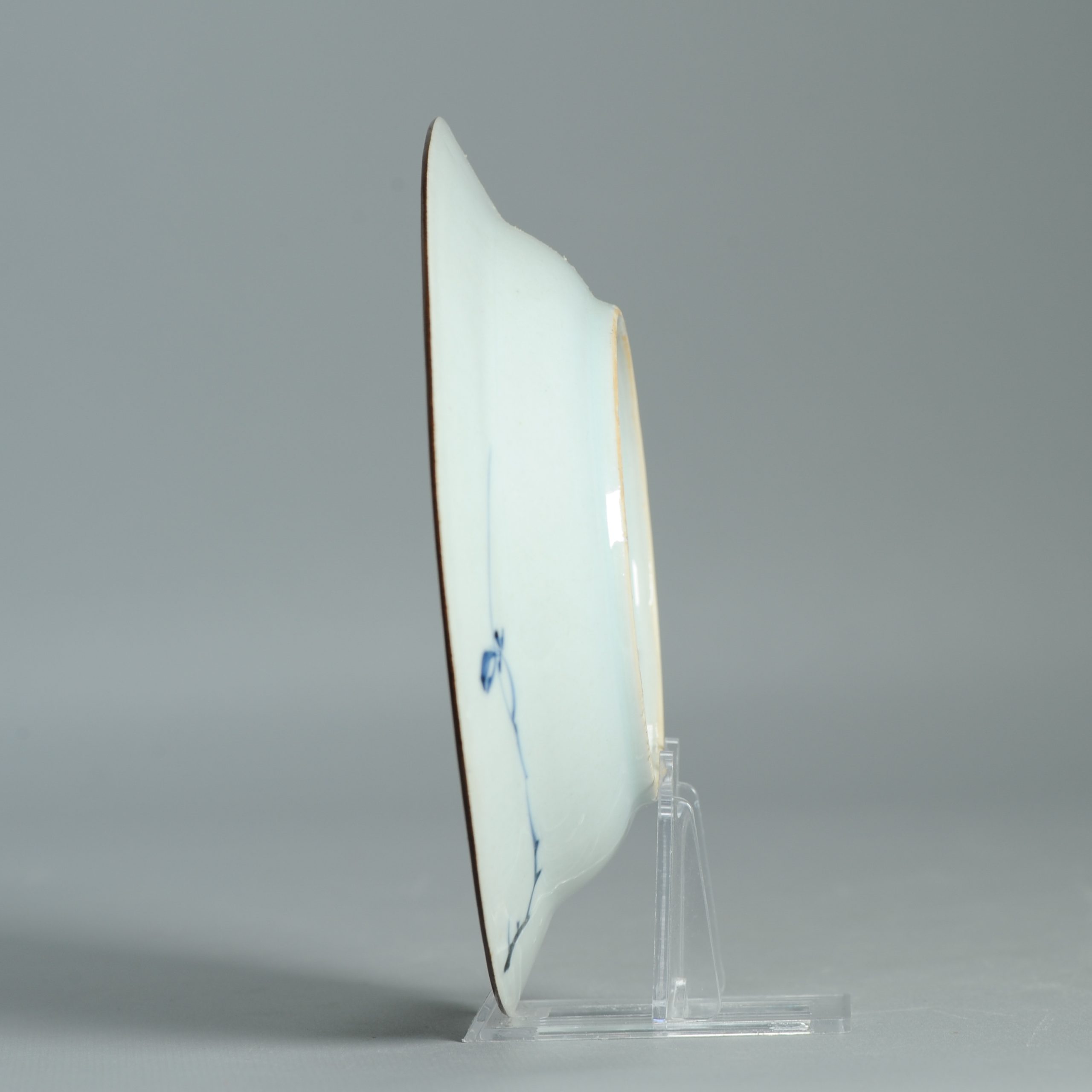 1548 Antique Kangxi/Yongzheng Dish Scene with Trees European Redecoration - Image 11