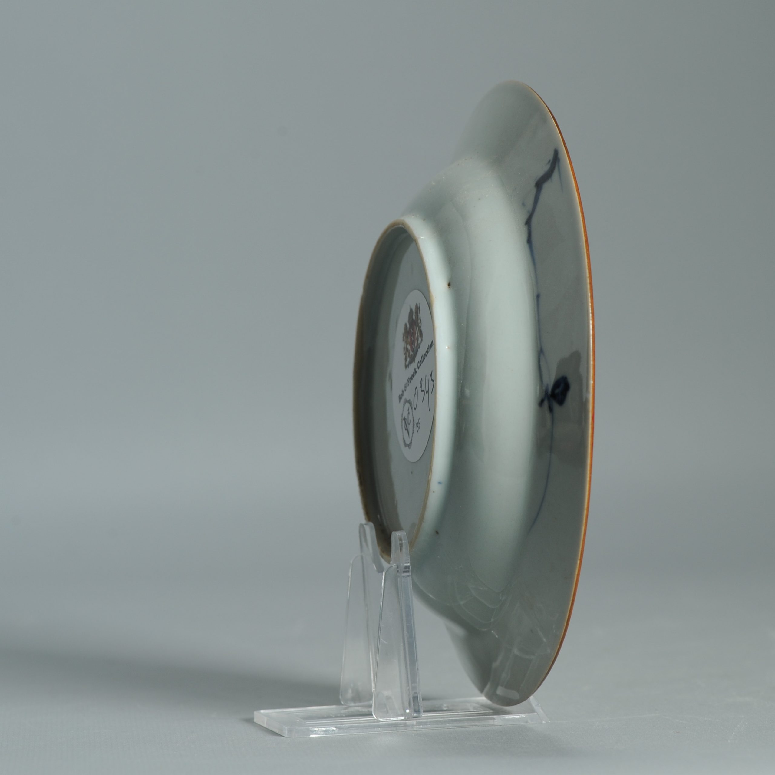 1548 Antique Kangxi/Yongzheng Dish Scene with Trees European Redecoration - Image 6