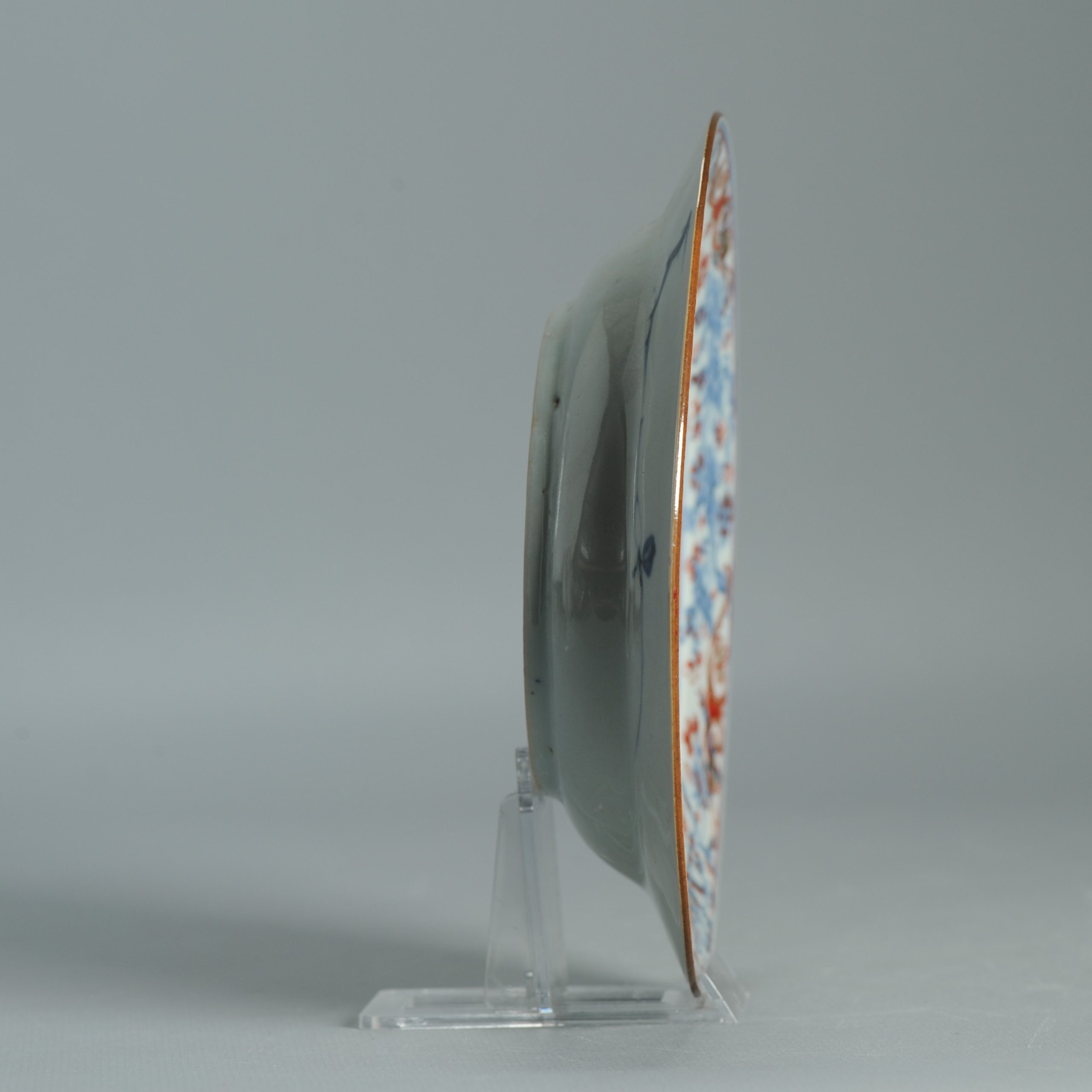 1548 Antique Kangxi/Yongzheng Dish Scene with Trees European Redecoration - Image 5