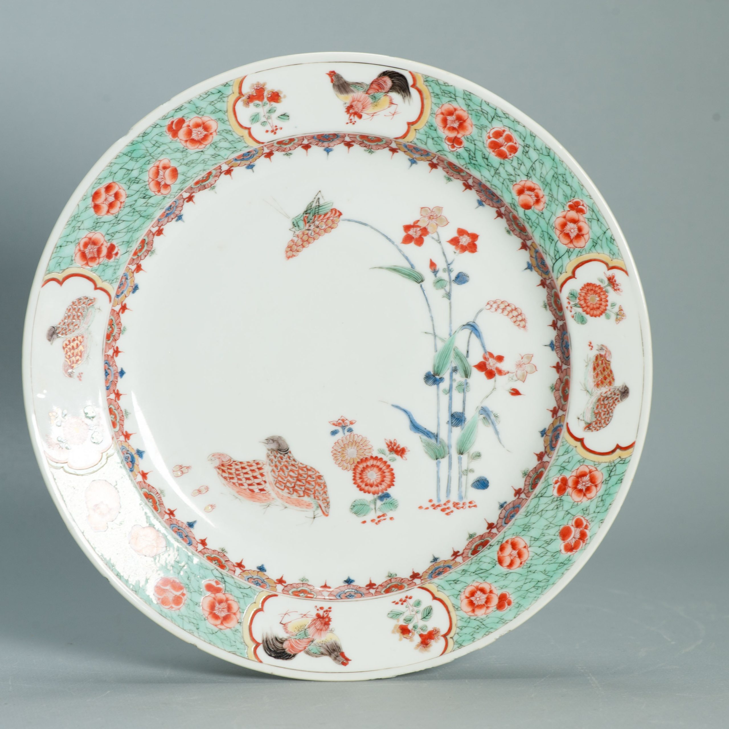 1551 Antique Chinese Porcelain White Plate with Kakiemon Redecoration