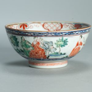 1549 Antique Chinese Porcelain Blue and white Anhua Bowl with Pastoral Redecoration