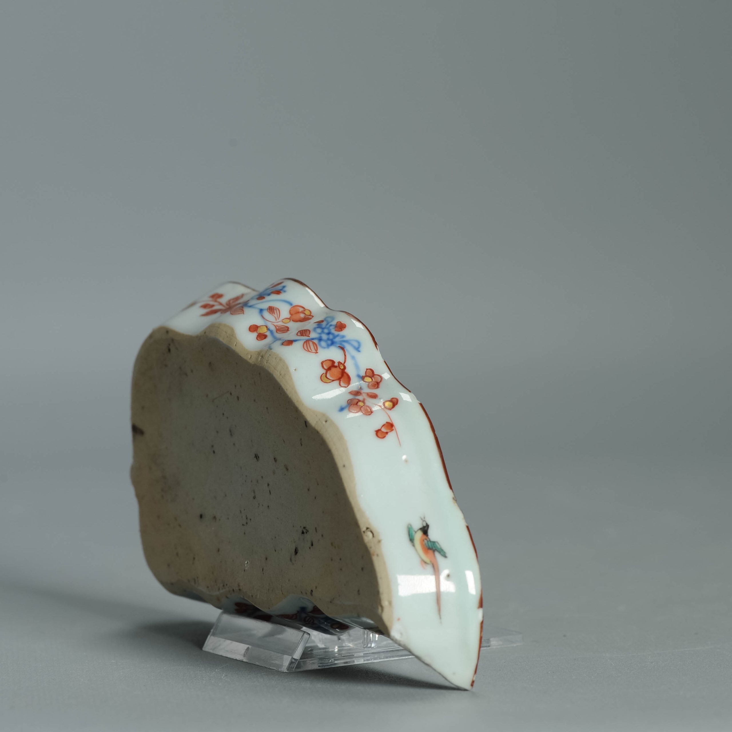 1553 Antique Chinese Porcelain Leaf Dish with Kakiemon Redecoration - Image 9