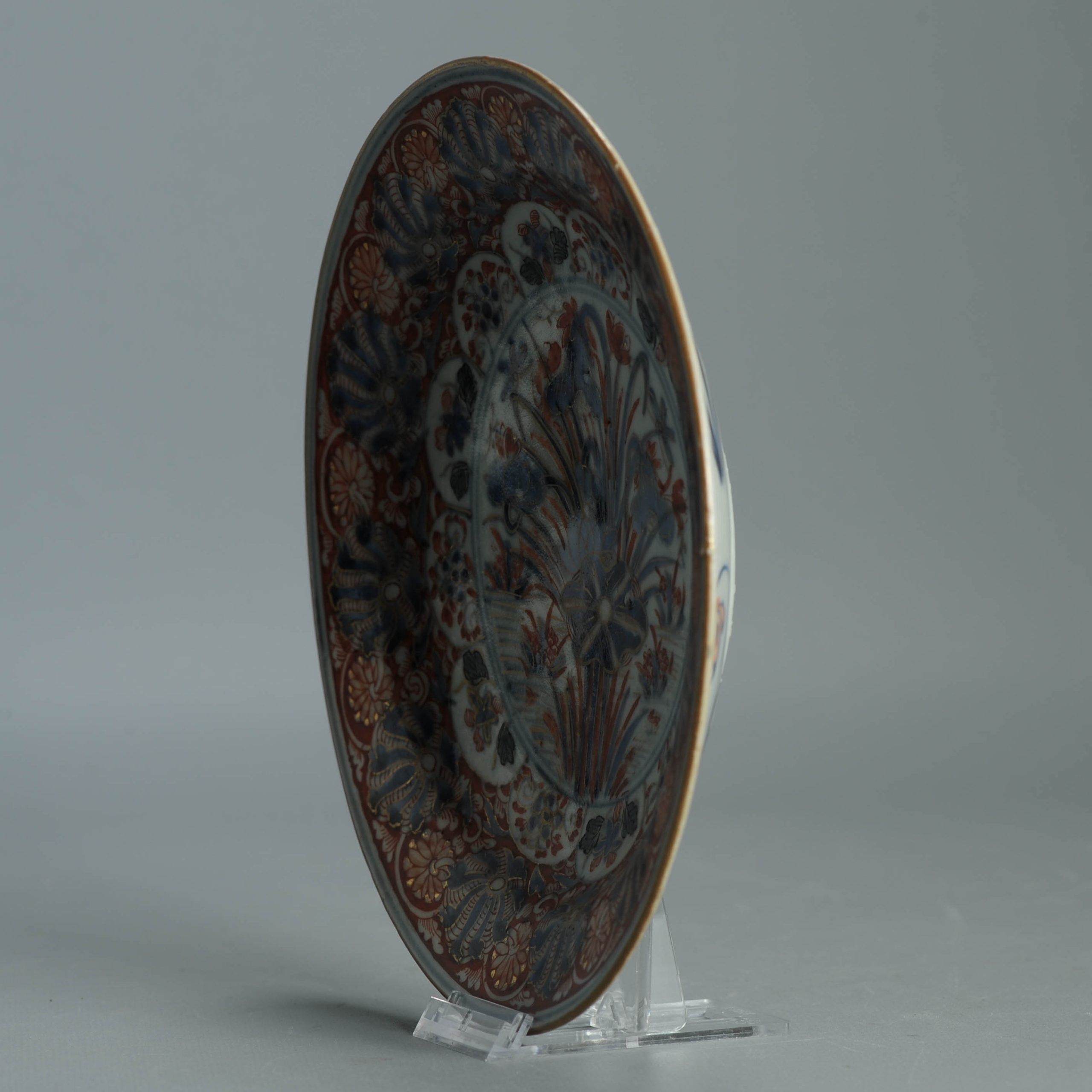 1555 Antique Japanese Porcelain Blue and white Plate with added Redecoration - Image 12