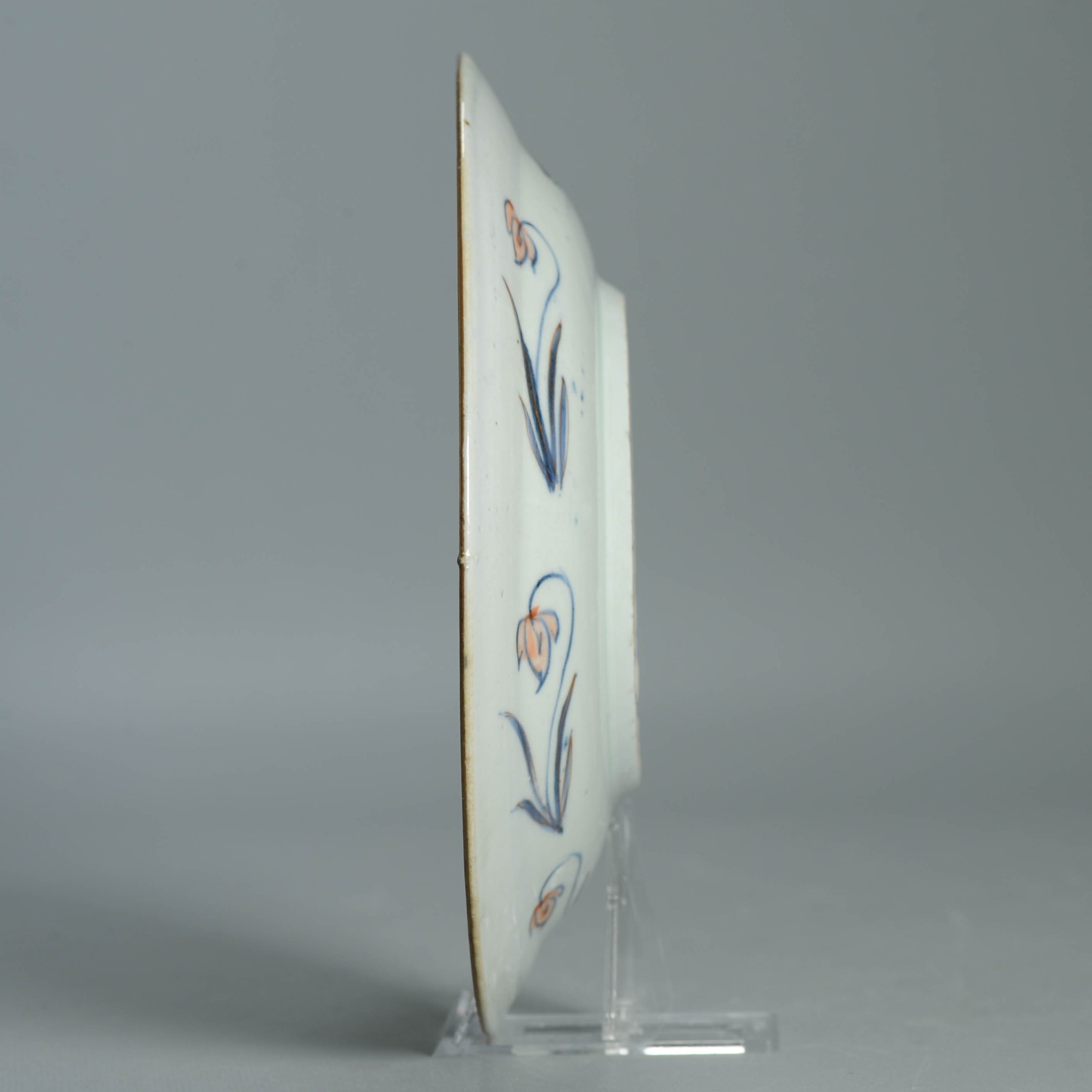 1555 Antique Japanese Porcelain Blue and white Plate with added Redecoration - Image 11