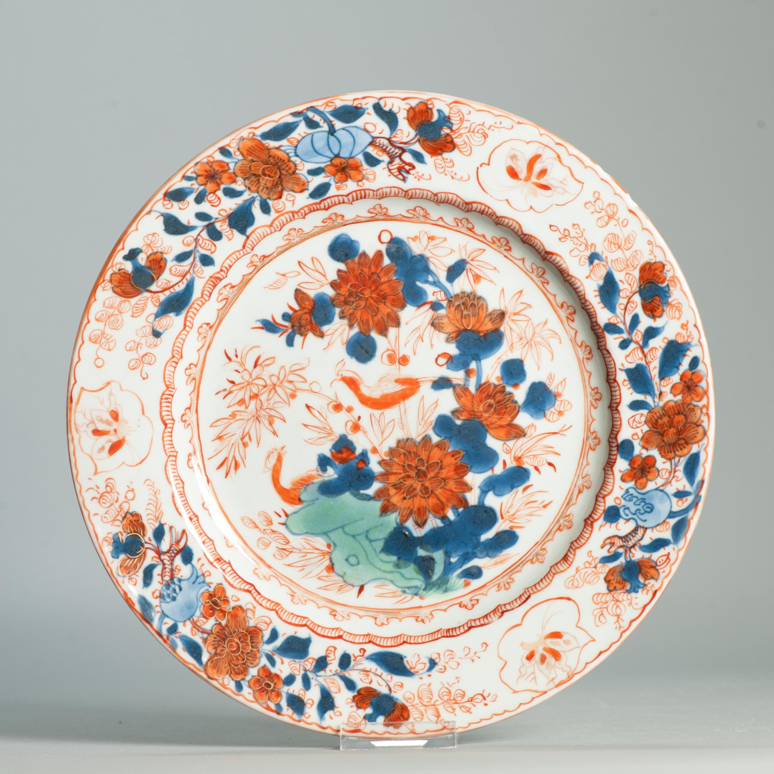 1571 Antique Chinese Blue and White 1700s Chinese vase with ca 1800 English Regency / George the IV 19th c redecoration