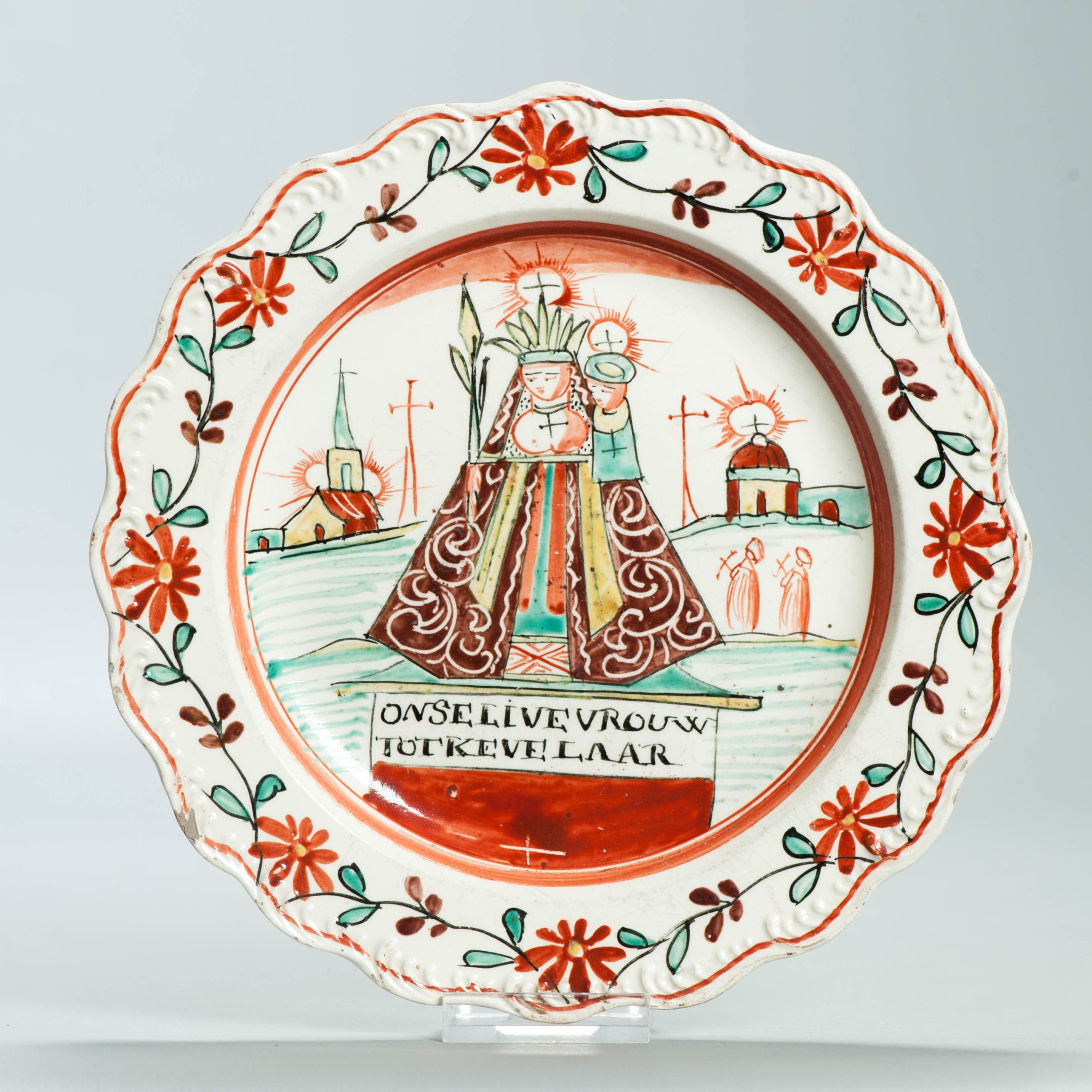 1558 Antique English Creamware Dish Decorated in Holland