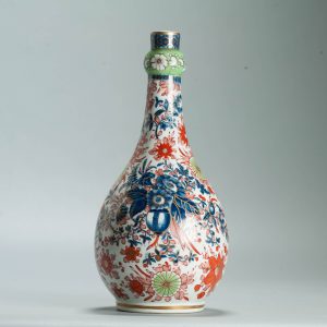 1582 Antique Worchester Blue and White 1750s Vase with ca 1800 English Regency / George the IV 19th c redecoration