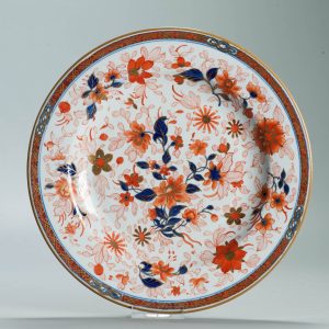 1583 Antique European Porcelain Plate in  English Regency / George the IV 19th c Style