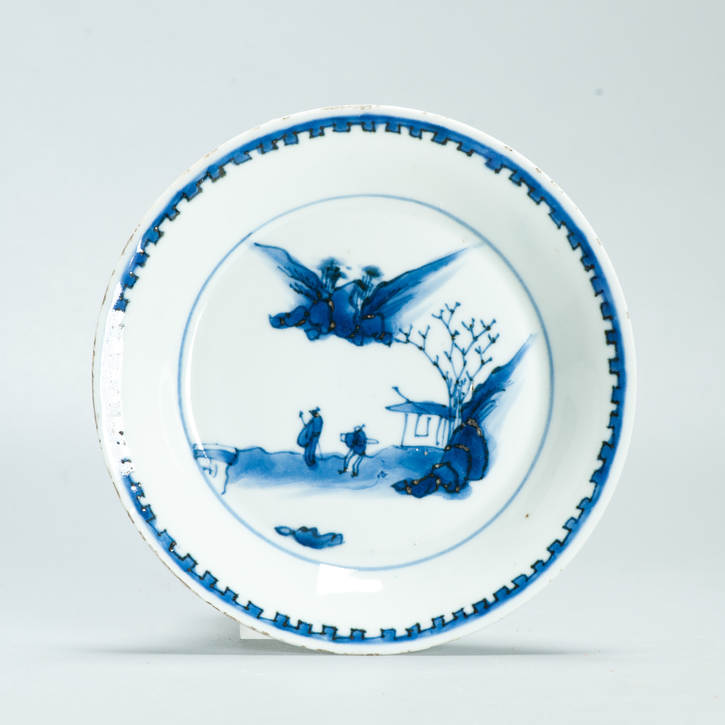 1588 Antique Ming Period Landscape Dish With Landscape Kosometsuke Style Chinese China