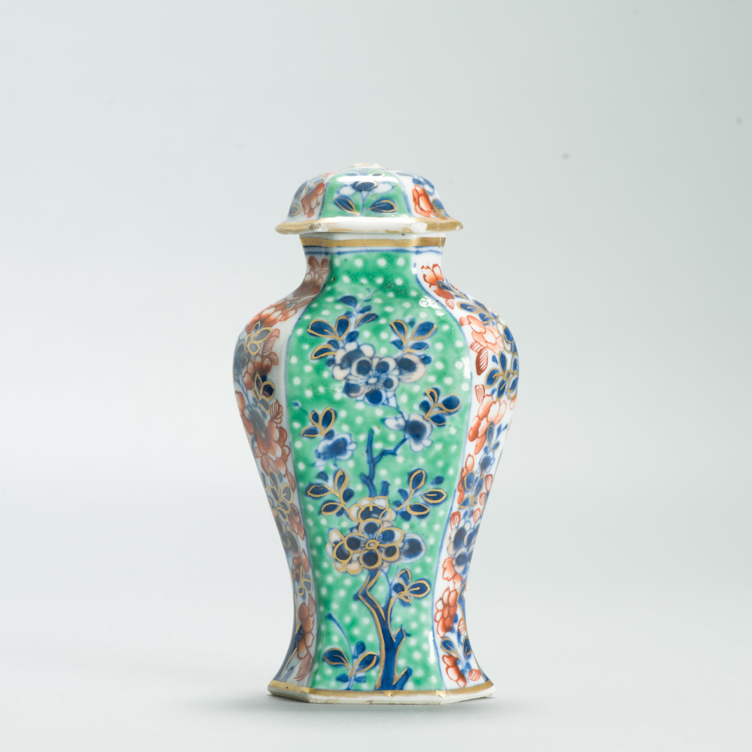 1591 Antique Blue and White 1700s Vase with ca 1800 English Regency / George the IV 19th c redecoration