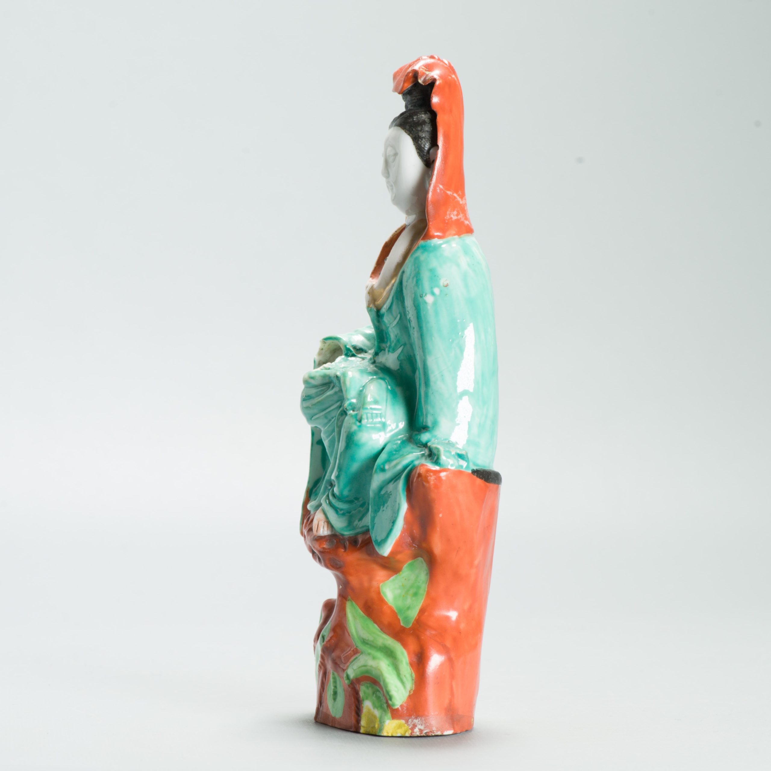 1629 Antique 17th c White Dehua Statue with ca 1800 English Regency / George the IV 19th c redecoration - Image 12