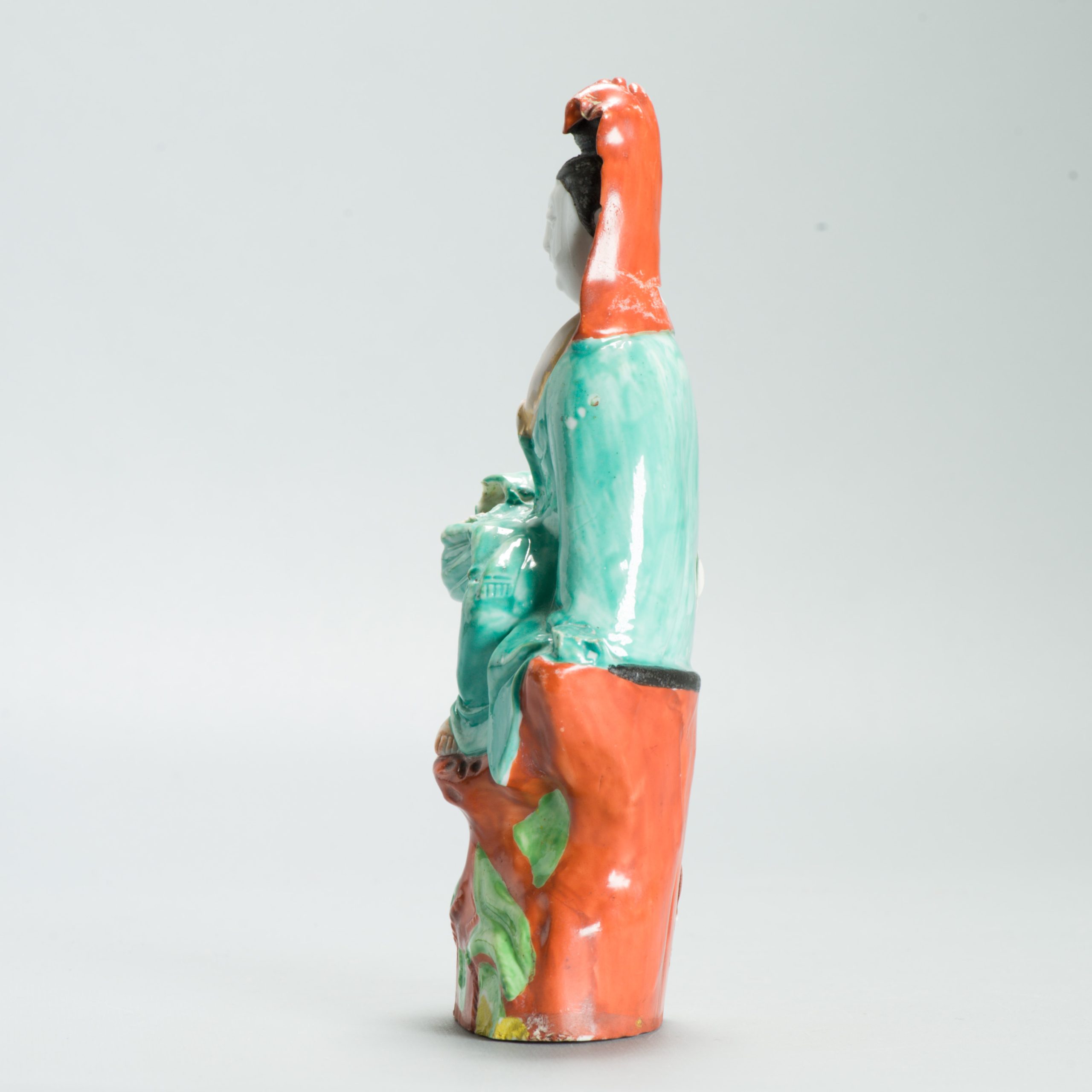 1629 Antique 17th c White Dehua Statue with ca 1800 English Regency / George the IV 19th c redecoration - Image 11