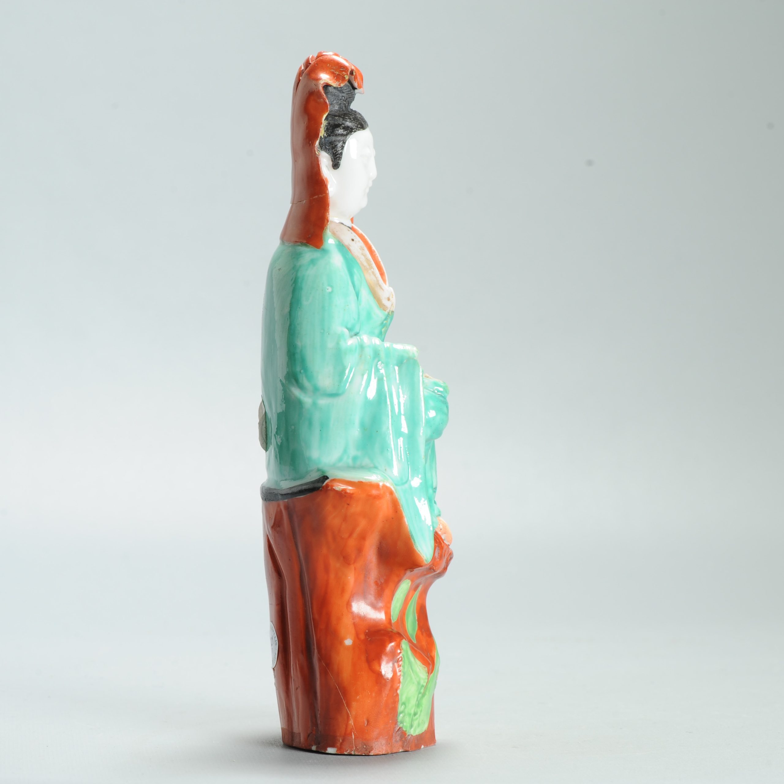 1629 Antique 17th c White Dehua Statue with ca 1800 English Regency / George the IV 19th c redecoration - Image 5