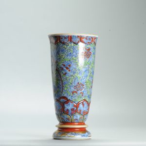 1631 Antique 17th c Blue and White Beaker Vase with ca 1800 English Regency / George the IV 19th c redecoration