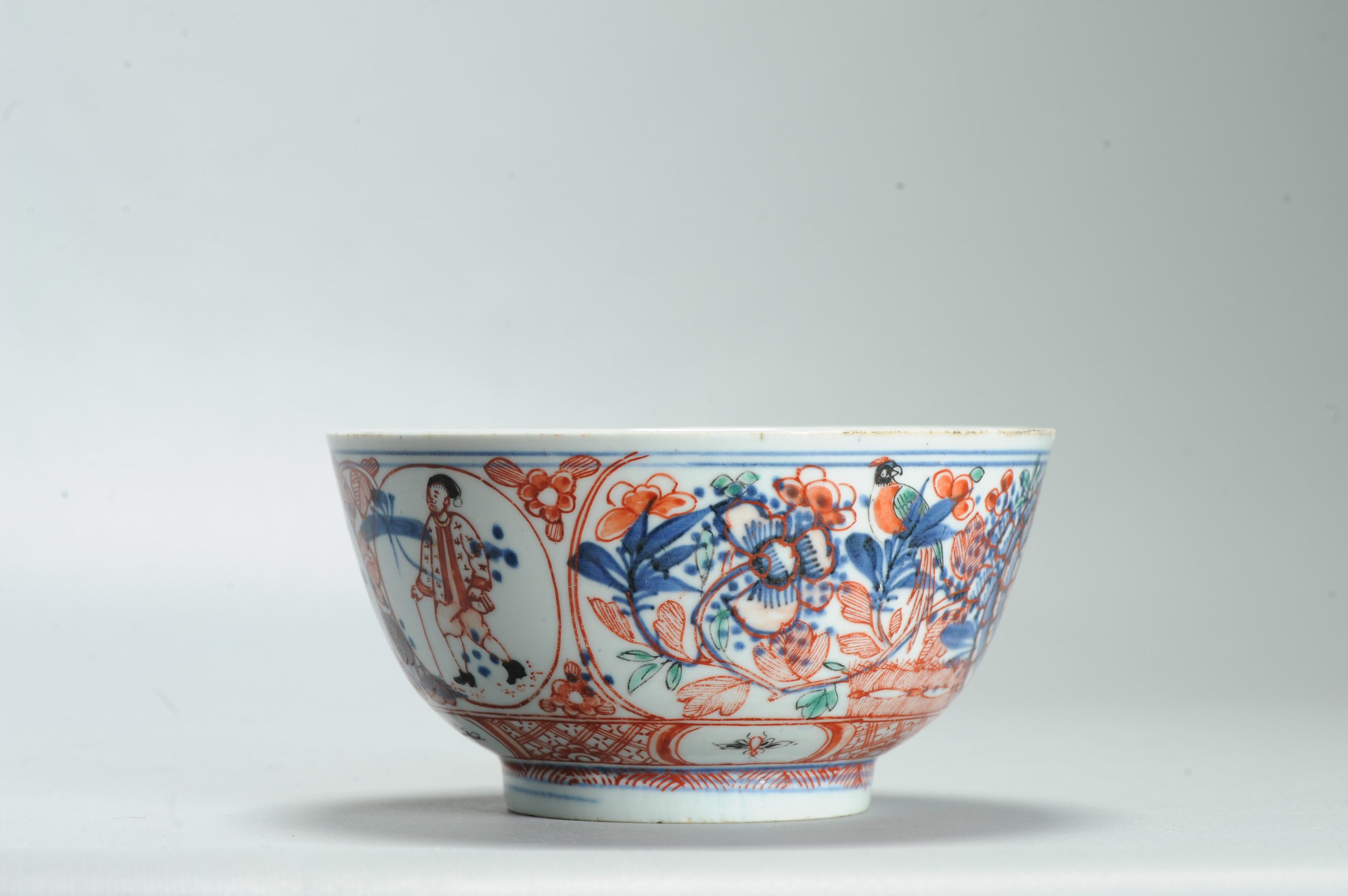 1635 Antique Chinese Porcelain Blue and white Bowl with Figural Redecoration - Image 10