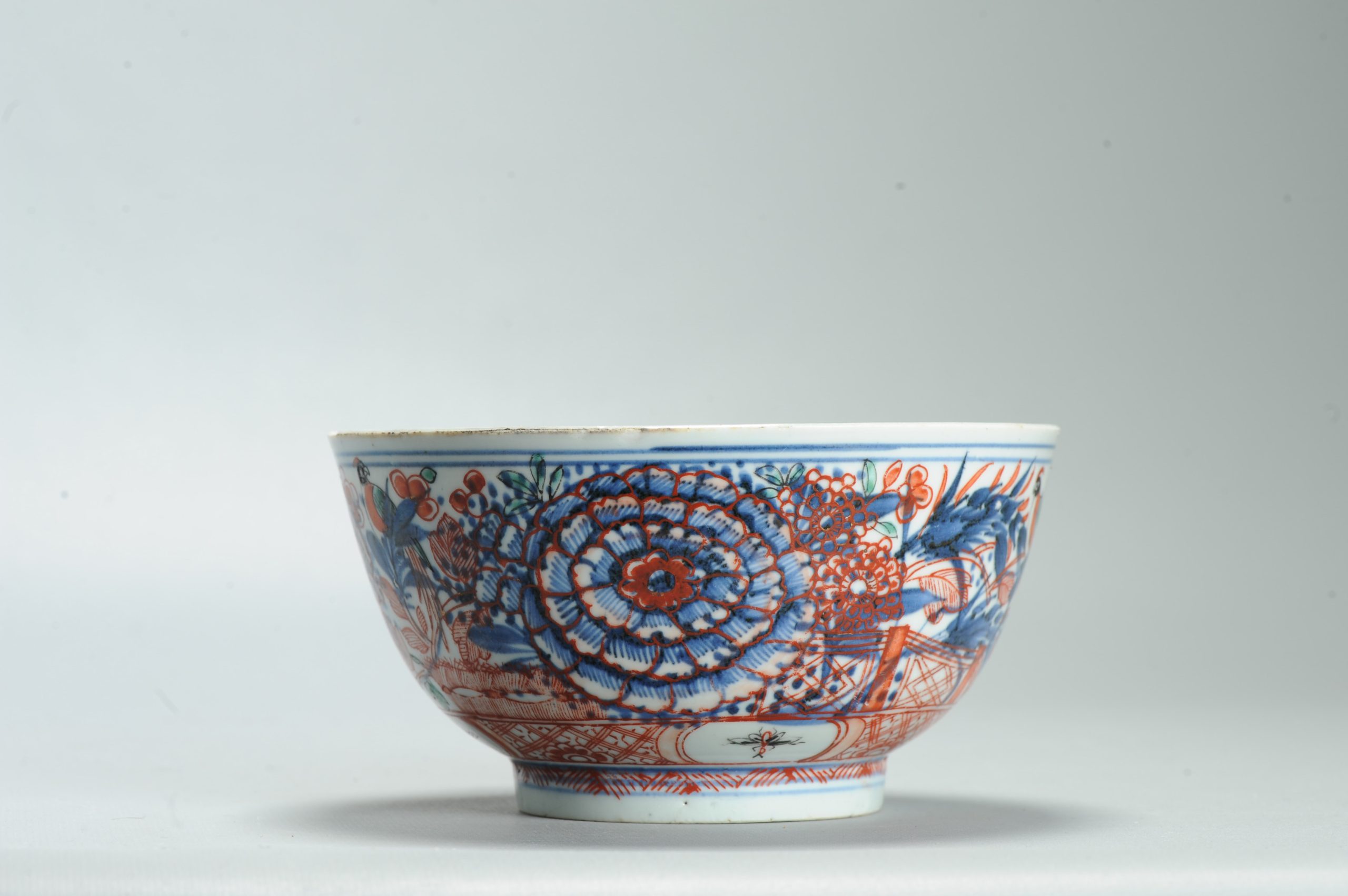 1635 Antique Chinese Porcelain Blue and white Bowl with Figural Redecoration - Image 7