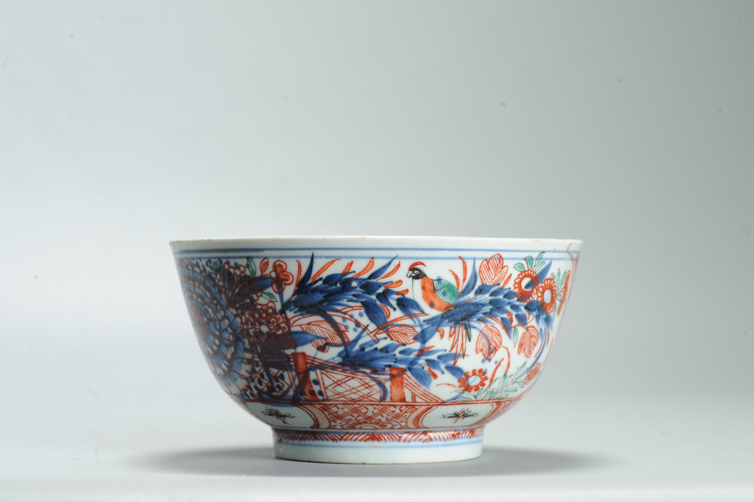 1635 Antique Chinese Porcelain Blue and white Bowl with Figural Redecoration - Image 5