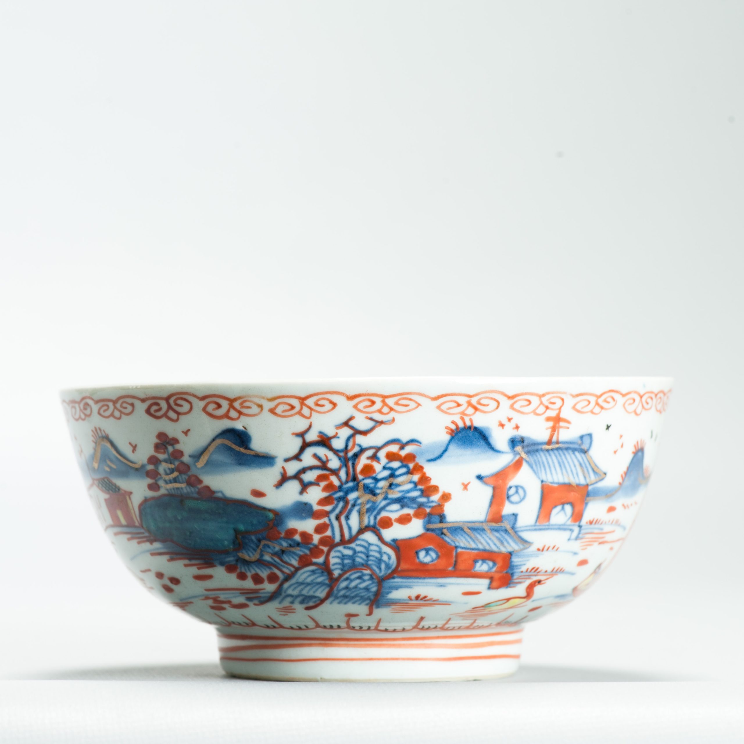 1648 A Very Rare Amsterdam Bont Bowl with a pencilled redecoration with Yellow ducks