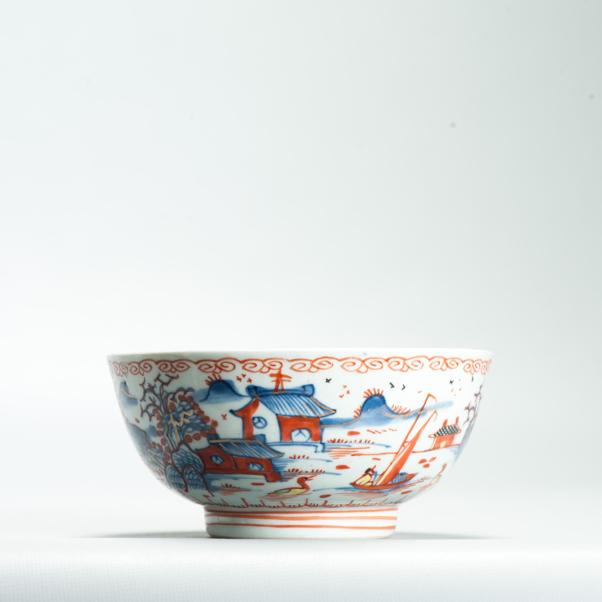 1648 A Very Rare Amsterdam Bont Bowl with a pencilled redecoration with Yellow ducks - Image 4