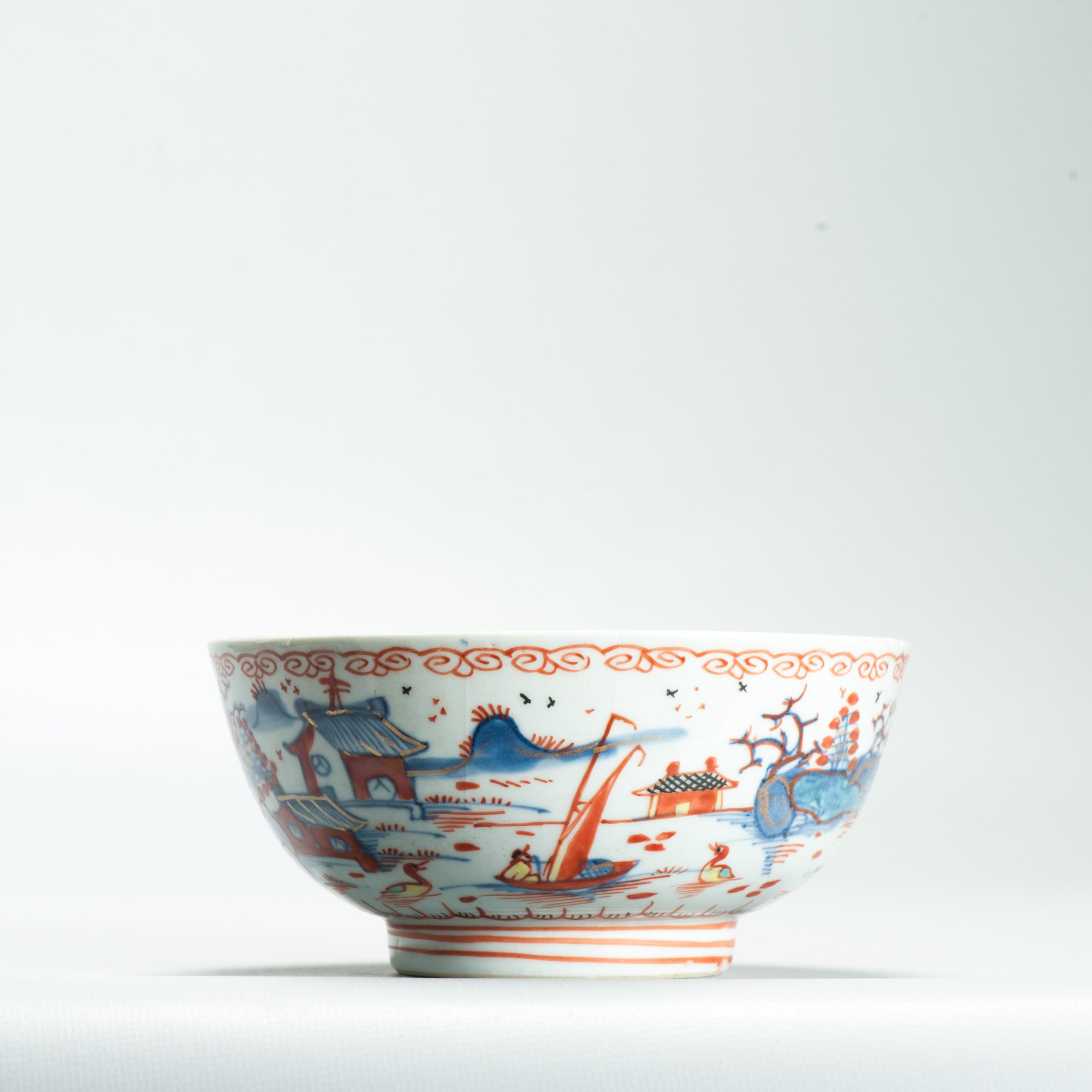 1648 A Very Rare Amsterdam Bont Bowl with a pencilled redecoration with Yellow ducks - Image 3