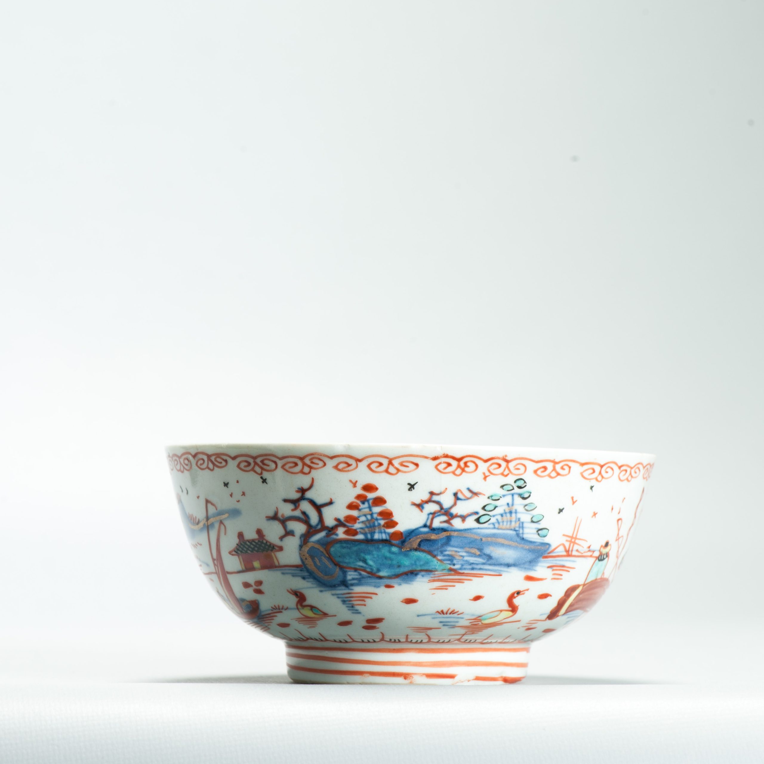 1648 A Very Rare Amsterdam Bont Bowl with a pencilled redecoration with Yellow ducks - Image 14