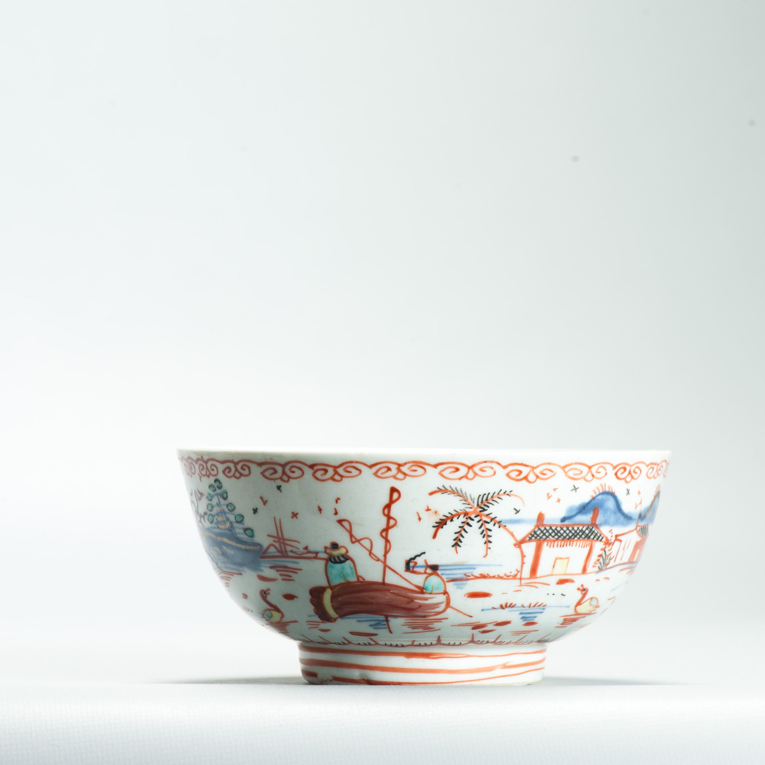 1648 A Very Rare Amsterdam Bont Bowl with a pencilled redecoration with Yellow ducks - Image 12