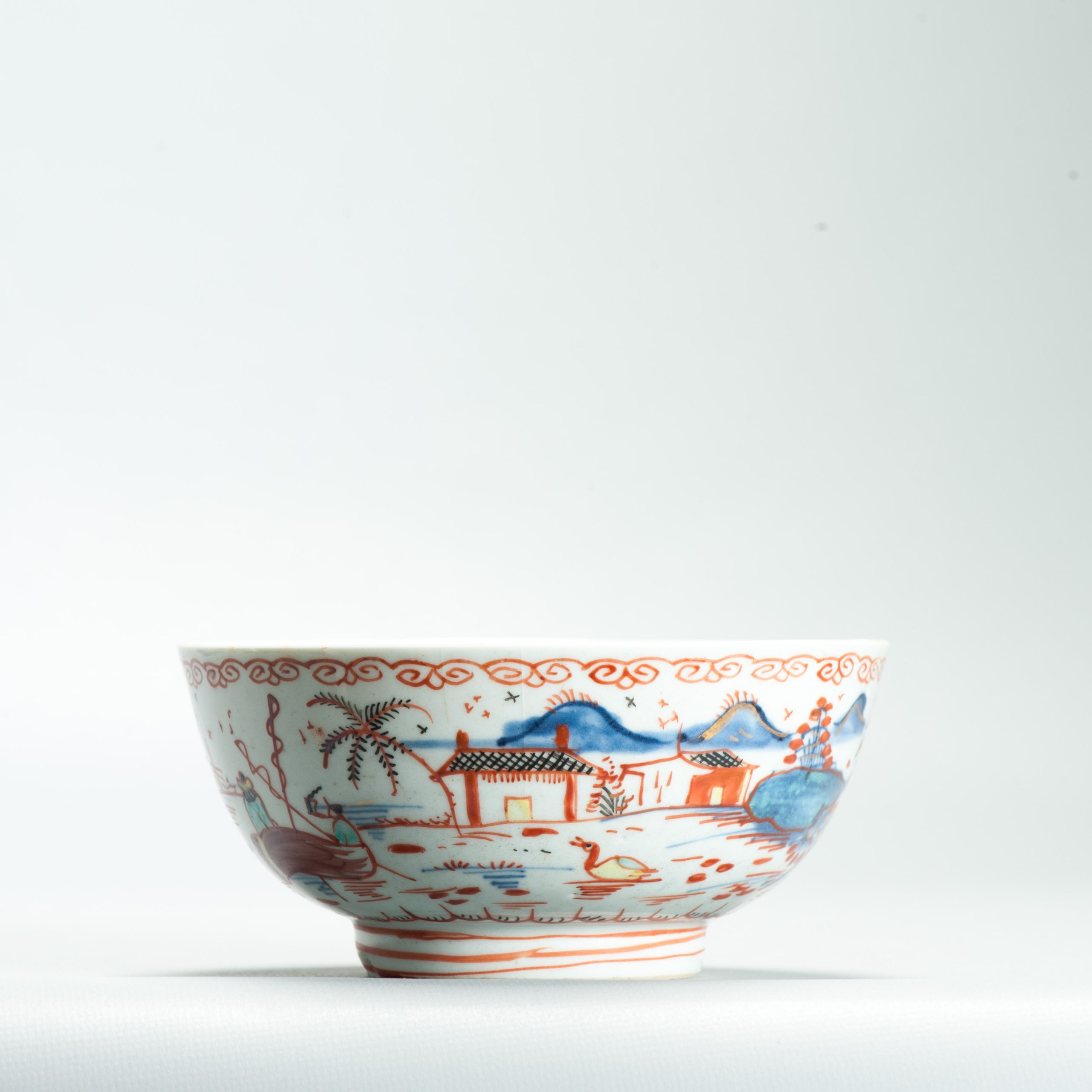 1648 A Very Rare Amsterdam Bont Bowl with a pencilled redecoration with Yellow ducks - Image 11