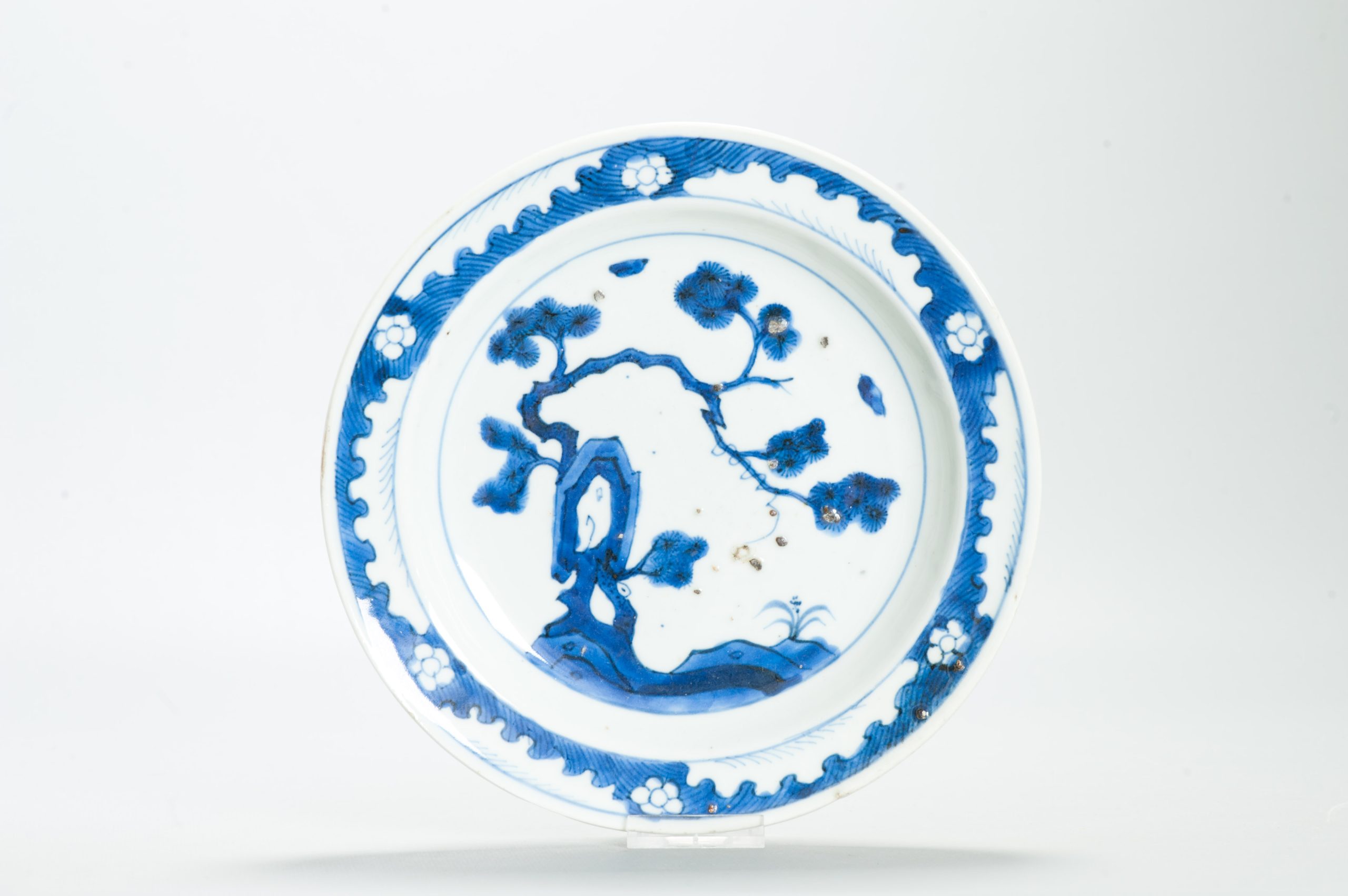 1653 Antique 1620s Blue and White Tianqi Chongzhen Decorated Plate