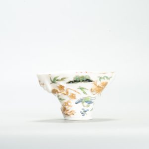 1660 Antique 17th C Chinese Cup Dehua Blanc de Chine  Cup. Redecorated in Europe.