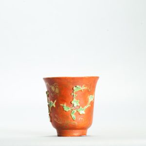 1661 Antique 17th C Chinese Cup Dehua Blanc de Chine  Cup. Redecorated in Europe.