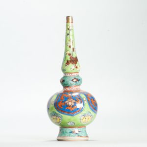 1663 Antique 17th C Chinese Cup Kangxi Rosewater Sprinkler. Redecorated in Europe.