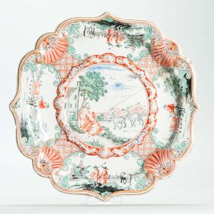 1665 Antique 18th C Delftware Plate with Amsterdam Bont Decoration